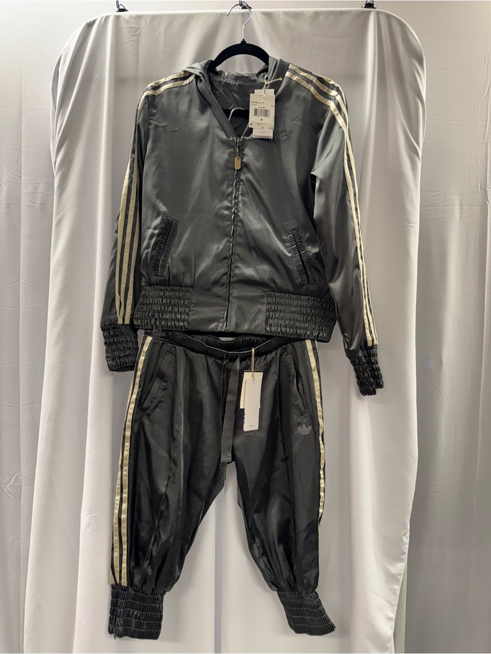 Adidas Track Jacket & Knickers Capri Set with Cream Stripes